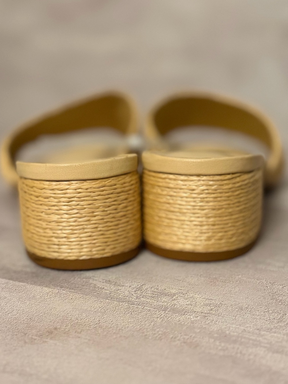 cinq a sept 45mm Dani Sandals Tan Raffia Slide Sz 36.5 $345 - Picture 7 of 10